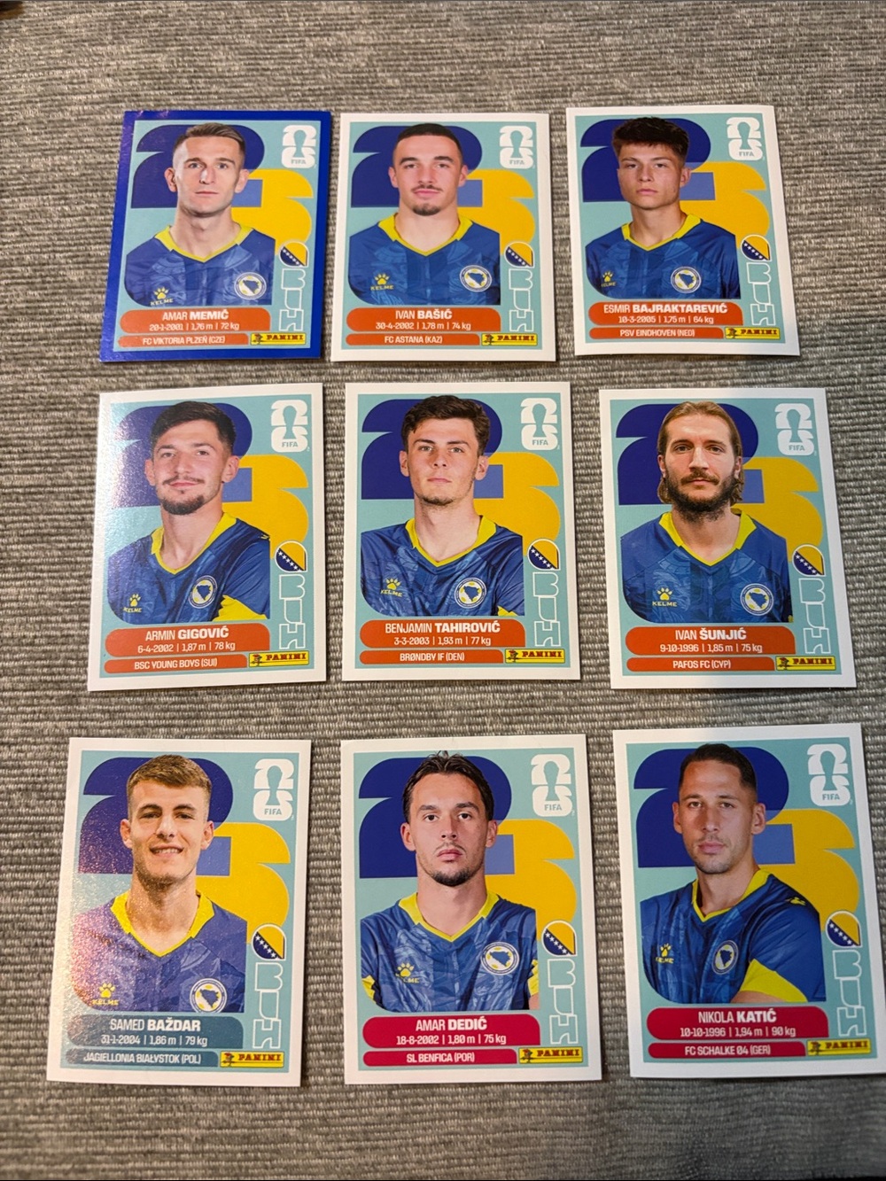 Panini FIFA World Cup 2026 - Bosnia & Herzegovina Player Stickers